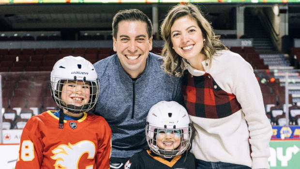 Chris and Kelsie Snow with their children.